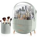 CANITORON Makeup Organizer with 2 Drawers and Brush Storage Box, Cosmetic Display Case for Vanity and Bathroom Countertop Sto