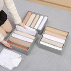 4 Packs Wardrobe Clothes Organizer,5 Grids Washable Portable Closet Organizer Storage Box Foldable Closet Drawer Organizer fo