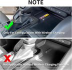 smabee for 2024 2025 2026 Toyota Land Cruiser Prado 250 Center Console Organizer + Cool Box Organizer + Wireless Charging Protective Mat 3PCS (Only Fit Cool Box & Qi Wireless Charger)