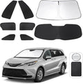 TINGLU Window Shades for Toyota Sienna 2021-2025 2026 Accessorie Car Side Full Windows Rear Triangular Windshield Sun Shade Sun UV Rays & Privacy Protection for Camping,Napping,and Relaxing 8PCS