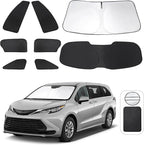 TINGLU Window Shades for Toyota Sienna 2021-2025 2026 Accessorie Car Side Full Windows Rear Triangular Windshield Sun Shade Sun UV Rays & Privacy Protection for Camping,Napping,and Relaxing 8PCS