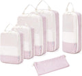 Narwey 6 Set/5 Set Compression Packing Cubes for Travel Kids Women Carry on, Packing Organizers Bag for Backpack Luggage Suit