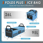 95L Car Trunk Organizer & Storage With 26L Ice Pack, Waterproof Foldable | Trunk Organizers for SUVs & Cars, Car Storage Organ