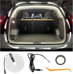 Trunk Dynamic Flowing LED Light Strip for CAR or SUV (Universal Fit), 177Inch Silicone Waterproof Neon Light Strip Embedded, Flexible Cutting 12V Auto Interior Lights Strip (White Light 177Inch)