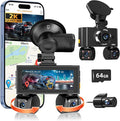 360° View 4 Channel Dash Cam Front and Rear, Dash Camera for Car with 3.16" IPS Touch Screen, 8 IR Night Vision, 5G WiFi&GPS,