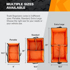 KEEPER Standard Trunk Organizer, 48L, Multi-Compartment Collapsible Car Organizers and Storage, Non-Slip Bottom, Suitable for