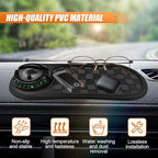 Multifunction Car Anti-Slip Mat, Universal Rotatable Auto Dashboard Phone Holder Accessory with Temporary Parking Number, Car