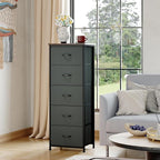 Somdot Tall Dresser for Bedroom with 5 Drawers, Storage Organizer Chest of Drawers with Removable Fabric Bins for Closet Beds