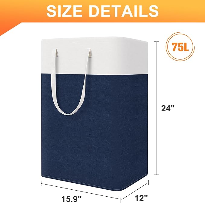 TasticTotes laundry basket 3-Pack, laundry hamper, Hamper with handles, collapsible laundry baskets, Waterproof dirty clothes