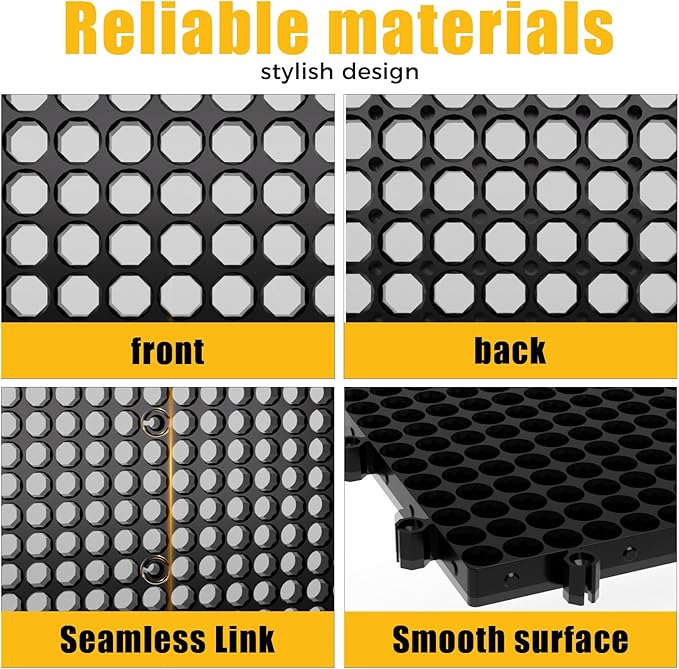Pegboard Kit: 12 Panels (47" x 24" / 120x60cm, Black) + 428 Hooks & Accessories, Heavy Duty Rustproof Plastic Peg Board for H