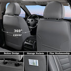 Coverado Seat Covers Full Set, Seat Covers for Cars, Gray Car Seat Cover, Waterproof Car Seat Protector, Nappa Car Seat Cushi