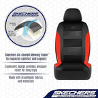Skechers Aircooled & Memory Foam Seat Covers,Premium Leather with EVA Mesh Car Seat Covers,Seat Cover Full Sets,Airbag Compat