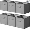 Cupic Cupid 11x11 Storage Cubes, 6 Pack Open Storage Bins with Handles, Storage Cube Organizer for Clothes and Toys, Collapsi