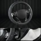 GIANT PANDA Microfiber Leather Steering Wheel Cover for Honda Accord,Civic,CR-V,HR-V,Pilot(Black+Gray Line-Standard Size)