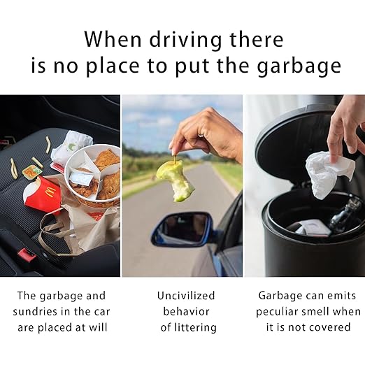 Car Trash Can,Collapsible Pop-up Trash Bin,Auto Foldable Cars Trashcan Waste Basket,Automotive Portable Car Garbage Cans with Lid for SUV,Truck and Vehicle