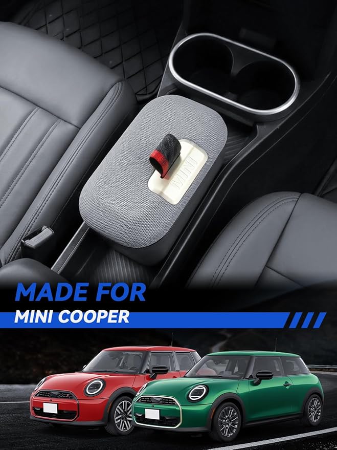 for Mini Cooper Center Console Organizer 2025 2026 Mini Cooper [F65 F66 Gas Version Only] Accessories Armrest Tray Middle Storage Box Insert Container Durable ABS Plastic-Grey