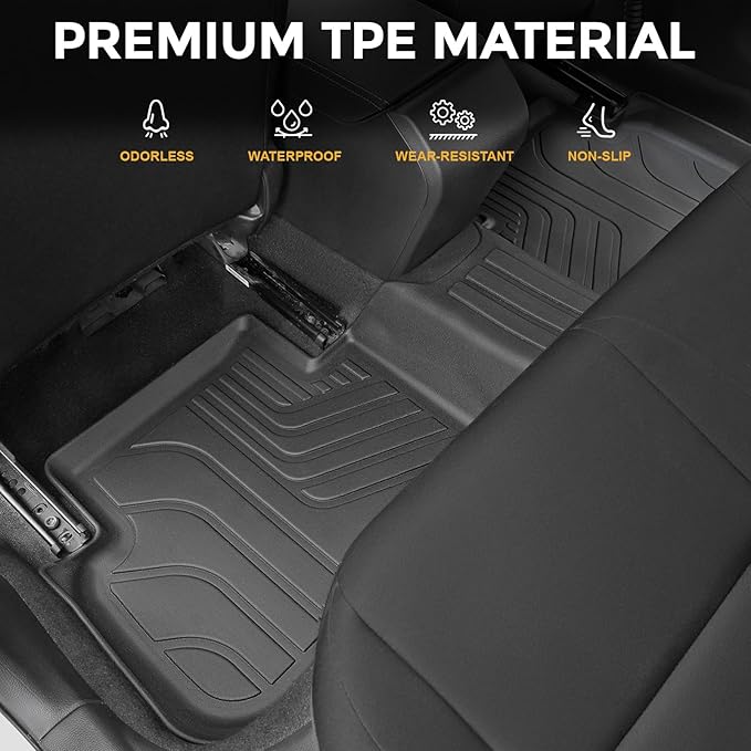 Floor Mats for Honda Civic Sedan 2022-2026/Acura Integra 2023-2026, All Weather Floor Mats Trunk Cargo Liner and Door Sill Guards Accessories, Full Coverage Set (Gas Only, Not fit Manual)