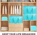12 Pack Extra Large Heavy Duty Moving Bags - Waterproof Storage Totes with Handles & Zippers, Foldable for College Dorm