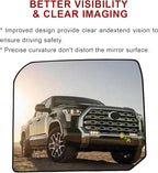 Blind Spot Detection Passenger Side Mirror Replacement for Toyota Tundra 2022-2023, Right Upper Exterior Side Rearview Mirrors Glass, with Backing Plate, Power Heated