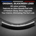 Customized Steering Wheel Cover Compatible with Mercedes-Benz, Premium Nappa Leather&Bright Carbon Fiber Texture Steering Wheel Cover, with Coasters and 3-in-1 USB Fast Charging Cable (Black)