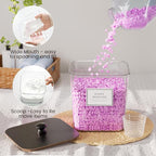 Laundry Pods Storage Container, Clear Laundry Room Organization and Storage,Detergent Powder Container,with Wooden Lids & Lab