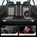 Coverado Car Seat Covers 5 Seats, Leather Seat Covers Full Set, Carbon Fiber Textured Design, Durable Waterproof Seat Protect