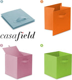 Casafield Set of 6 Collapsible Fabric Cube Storage Bins, Multicolor - 11" Foldable Cloth Baskets for Shelves, Cubby Organizer