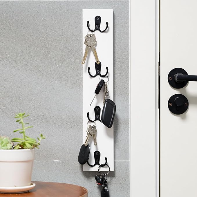 Yohsnor Vertical Wall-Mounted Key Holder – Stylish Entryway Hook Rack, Perfect for Narrow Spaces – Ideal Storage Solution for