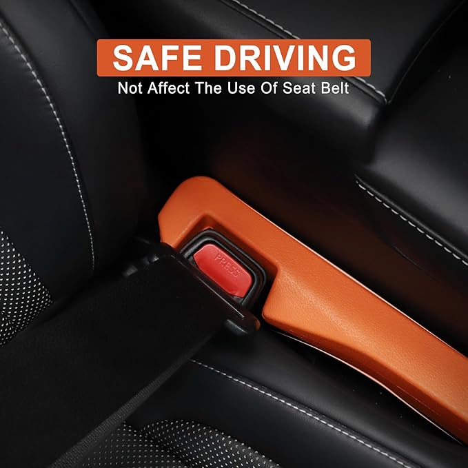 UREHEPO 2pcs Elastic Car Seat Gap Filler Organizer, Universal Interior Car Accessories to Stop Things from Dropping and Add Style for Car SUV and Truck, Fill The Gap Between Seat and Console - Orange