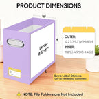 BALEINE File Organizer Box, Cardboard File Folder Organizer with Handle for Letter Size, Portable Collapsible Hanging Filing 