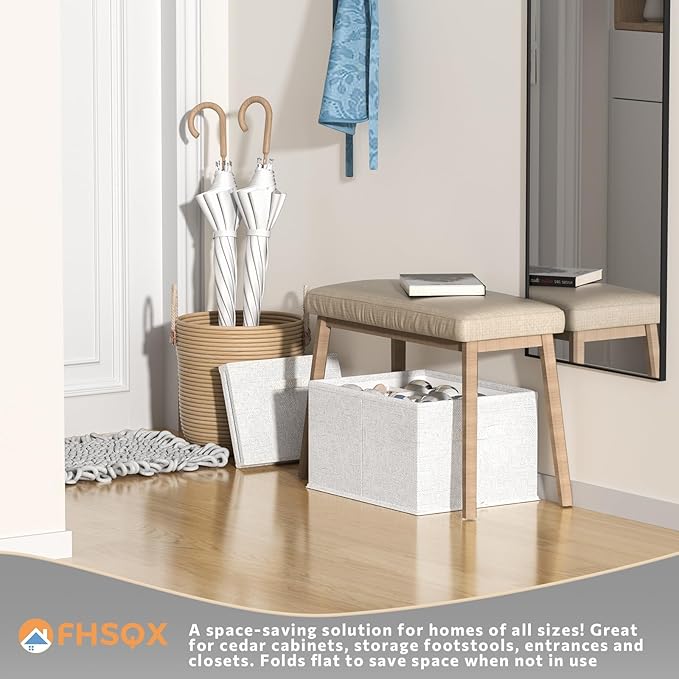 FHSQX 2 Pack Shoe Organizer for Closet,Foldable Shoe Organizer,Fits up to 24 Pairs,Storage Containers With Bottom Support for