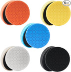 Buffing Polishing Pads, 5Pack 3.5 Inch Face for 3 Inch Backing Plate Compound Buffing Sponge Pads Cutting Polishing Pad Kit for Car Buffer Polisher, Polishing and Waxing