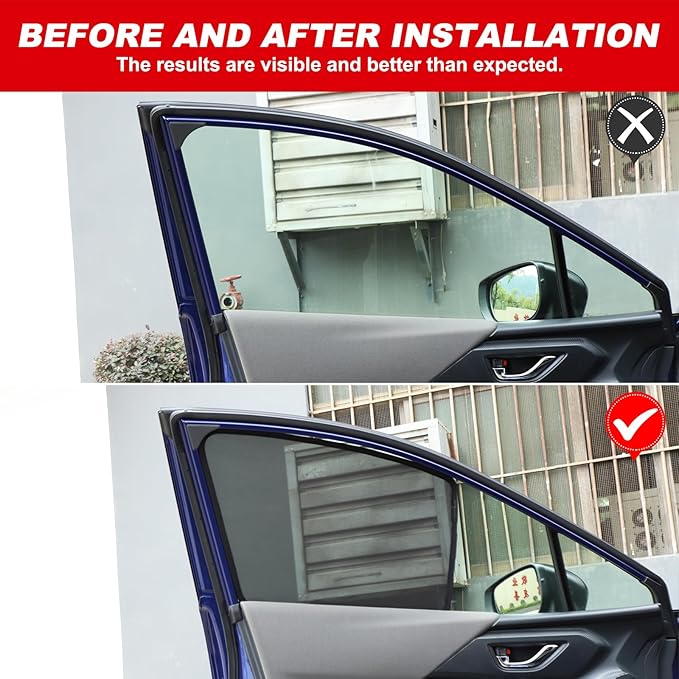 Car Window Shade Compatible with Subaru Crosstrek 2024 2025 2026, Front Rear Mesh Side Window Sun Shade Glare Shield and UV Rays Protection Accessories (Front Window)