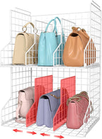 Sonyabecca Purse Storage Organizer for Closet : Adjustable 2-Pack Dividers Handbag Organizer - Stackable Wire Handbags Storag