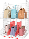 Sonyabecca Purse Storage Organizer for Closet : Adjustable 2-Pack Dividers Handbag Organizer - Stackable Wire Handbags Storag