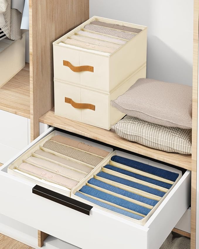 DIMJ Wardrobe Clothes Organizer, Foldable Closet Organizers for Clothing, Fabric Clothes Organizer, Closet Organizers and Sto