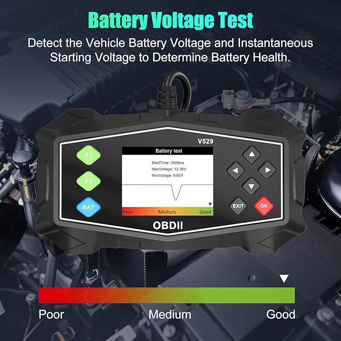 OBD2 Scanner Diagnostic Tool, Professional Automotive Scanner with Battery Test, Check Engine Light Code Reader, Data Stream,