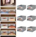Homsorout Drawer Organizers and Storage - 6 Pack Foldable Pants Organizer with Clear Window & Handles, Fabric Closet Organize