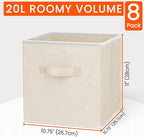 Criusia Storage Cubes - 11 Inch Heavy Duty Fabric Storage Bins for Shelves Closet Cube Organizer - 8 Pack Collapsible Cube St