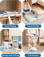Vacuum Storage Bags with Electric Air Pump, 20 Pack (4 Jumbo, 4 Large, 4 Medium, 4 Small, 4 Roll Up Bags) Space Saving Bag fo