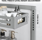 2 Pack Under Sink Organizer,Pull Out Cabinet Organizer With Smooth Cylindrical Rail,Metal Slide Out Drawer for Kitchen Bathro