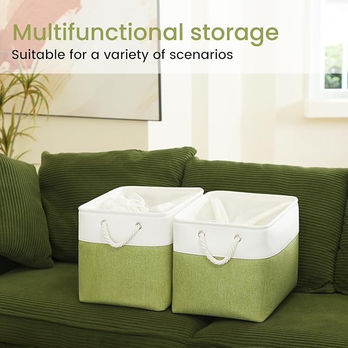 Large Storage Baskets- 16x12x12 inch Storage Bins for Shelves and Closet Organizing, Foldable Fabric Bin for Home Organizatio