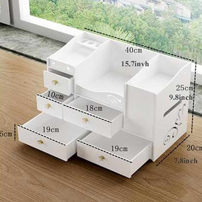 Makeup Organizer Box Makeup Organizer Cosmetic Storage Box, Make Up Organizer with Drawers Dressing Table Skincare Holder , V