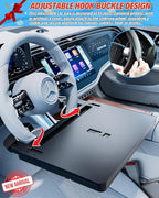 Portable Large Steering Wheel Tray Table for Car - Adjustable Laptop Holder Desk & Food Trays, Car Tray That Fits Over Steering Wheel Cover, Eating Food & Working, Driver Office Accessories