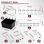 300-Piece Pegboard Hook Set, Pegboard Organizer Accessories for Hanging, Durable Metal Hooks for Tool Organization, Garage, W