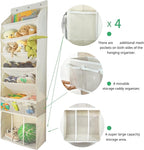 3in1 Over The Door Shoe Organizer with 5 Slanted Compartments,Removable Storage Bin & Transparent Pockets,Thickened Waterproo