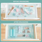 Kitchen Desk Drawer Organizers Storage for Office, Small Acrylic Vanity Trays Makeup Organizer for Drawer Bathroom Plastic Ma