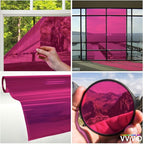 VViViD Transparent Colorful Vinyl Window Tinting Sheets (10ft x 5ft, Pink)