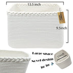 COMFY-HOMI 3Pack Small Woven Cotton Rope Basket for Organizing, Gift Baskets for Handles, Empty Gift Baskets, Medium Rope Bas