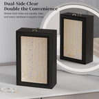 Necklace Organizer Box - 2-Layer Double-Sided Clear Lid Jewelry Storage Case, Anti-Tangle Necklaces Display Holder for Pendan